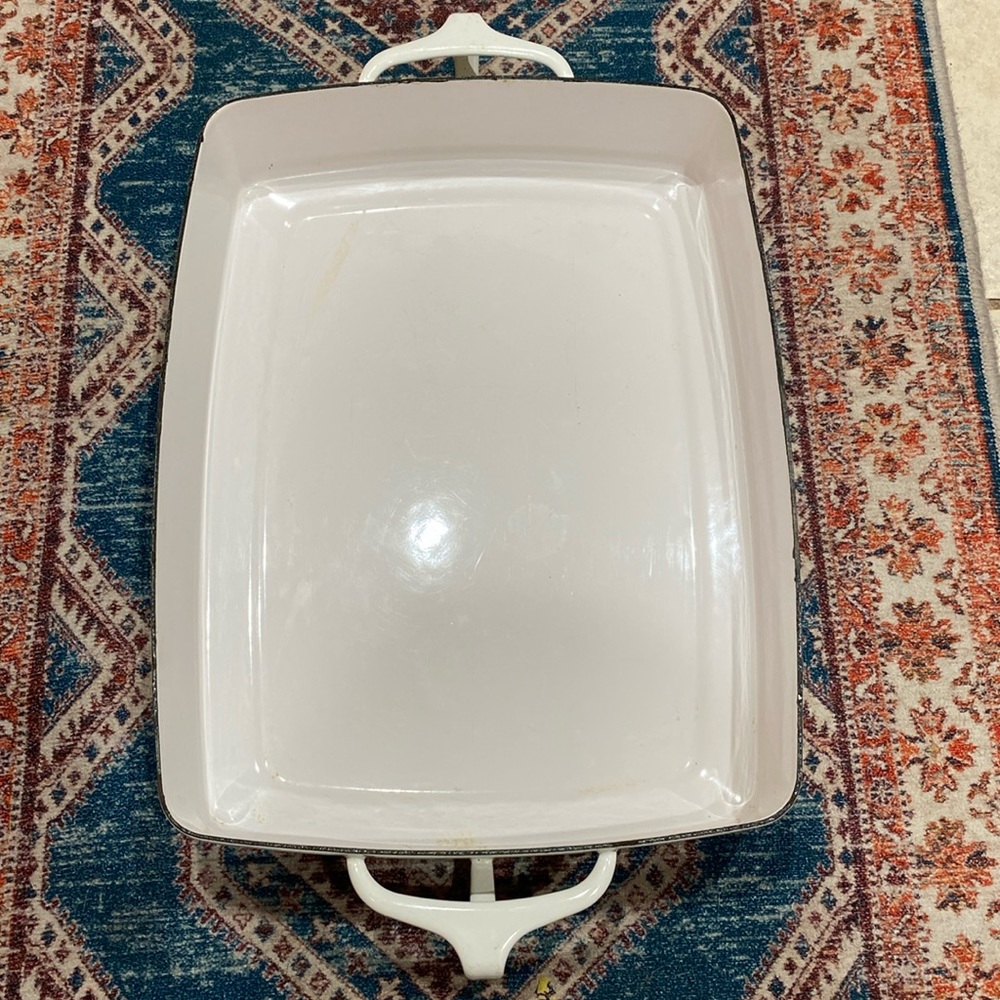 Dansk Kobenstyle white  Enamel Rectangular Baking Casserole Roasting Dish Pan